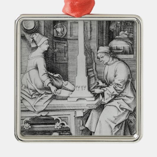 Ornement Carré Argenté Organe positif (Devant)