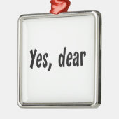 Ornement Carré Argenté Oui, cher (Gauche)