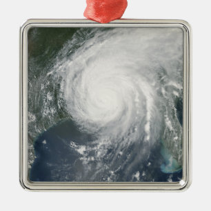 Ornement Carré Argenté Ouragan Katrina