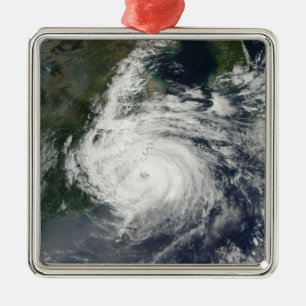 Ornement Carré Argenté Ouragan Sinlaku