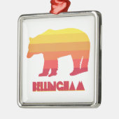 Ornement Carré Argenté Ours arc-en-ciel Bellingham Washington (Gauche)