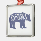 Ornement Carré Argenté Ours Driggs Idaho (Gauche)