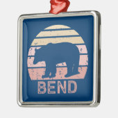 Ornement Carré Argenté Ours rétro de pli (Gauche)