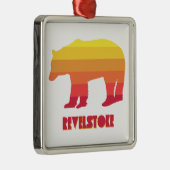 Ornement Carré Argenté Ours Revelstoke (Droite)