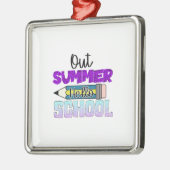 Ornement Carré Argenté Out Summer Hello School (Gauche)