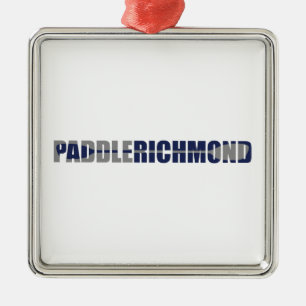 Ornement Carré Argenté Paddle Richmond Virginia Kayaking