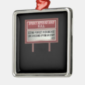 Ornement Carré Argenté Panneau de signalisation de l'église Christian Jok (Gauche)