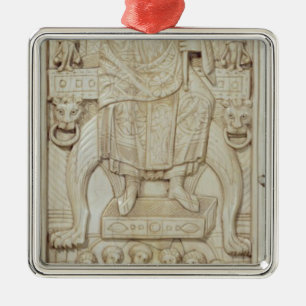 Ornement Carré Argenté Panneau du diptyque du consul Areobindus