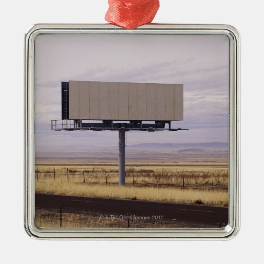 Ornement Carré Argenté Panneau-réclame vide (Devant)