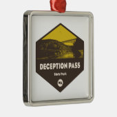 Ornement Carré Argenté Parc d'état de Deception Pass Washington (Droite)