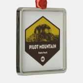 Ornement Carré Argenté Parc d'état de Pilot Mountain en Caroline du Nord (Droite)