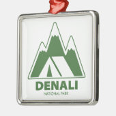 Ornement Carré Argenté Parc national de Denali Camping (Gauche)