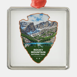 Ornement Carré Argenté Parc national de Rocky Mountain Colorado Arrowhead
