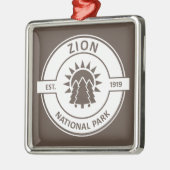 Ornement Carré Argenté Parc national de Sion Sun Trees (Gauche)