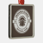 Ornement Carré Argenté Parc national des dunes d'Indiana Sun Trees (Droite)