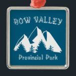Ornement Carré Argenté Parc provincial de Bow Valley<br><div class="desc">Le parc provincial Bow Valley est un parc provincial en Alberta,  au Canada. Établi en 1959 dans l'arc de la rivière Bow à son confluent avec la rivière Kananaskis,  le parc est un parc de nombreux parcs du système de parc Kananaskis Country.</div>