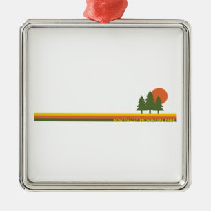 Ornement Carré Argenté Parc provincial de Bow Valley Pine Trees Soleil