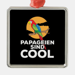 Ornement Carré Argenté Parrot Papageien Sind Cool