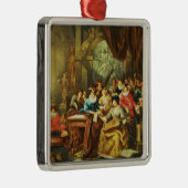 Ornement Carré Argenté Partie de musique dans un intérieur somptueux avec (Droite)