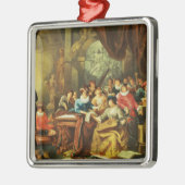 Ornement Carré Argenté Partie de musique dans un intérieur somptueux avec (Gauche)