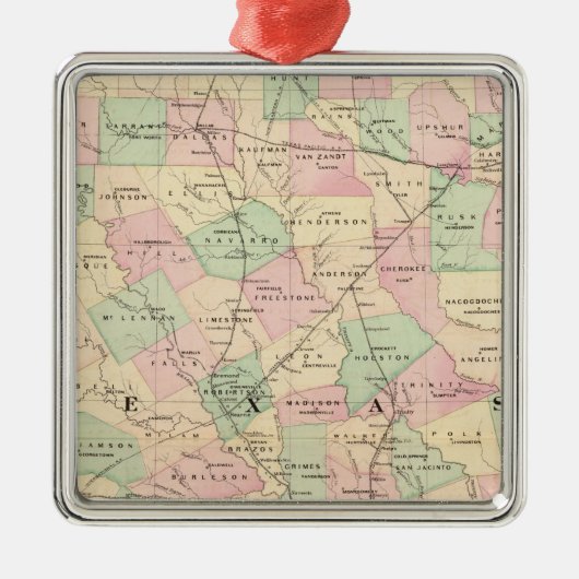 Ornement Carré Argenté Partie du Texas (Devant)