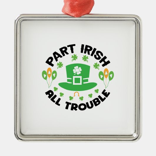 Ornement Carré Argenté Partie Irlandais Tous les problèmes (Devant)