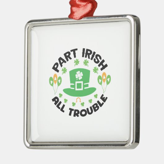 Ornement Carré Argenté Partie Irlandais Tous les problèmes (Gauche)