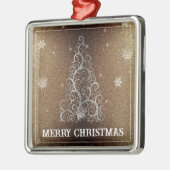 Ornement Carré Argenté Parties scintillant d'arbre de Noël et flocons de (Gauche)