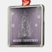 Ornement Carré Argenté Parties scintillant d'arbre de Noël et flocons de (Gauche)