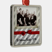 Ornement Carré Argenté Parties scintillant en argent de Noël personnalisé (Droite)