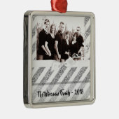 Ornement Carré Argenté Parties scintillant en argent de Noël personnalisé (Droite)