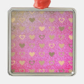 Ornement Carré Argenté parties scintillant / parties scintillant violette (Devant)