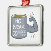 Ornement Carré Argenté Pas de café faible (Gauche)