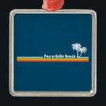 Ornement Carré Argenté Pass-a-Grille Beach Floride<br><div class="desc">La plage de Pass-a-Grille,  large bande de sable blanc le long de la côte du golfe de Floride,  est réputée pour son calme et sa détente.</div>