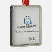 Ornement Carré Argenté Patinoire Barney Noël 2024 (Droite)