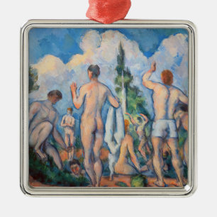 Ornement Carré Argenté Paul Cezanne - Baigneurs