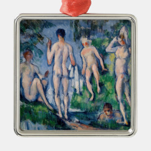 Ornement Carré Argenté Paul Cezanne - Groupe de Baigneurs