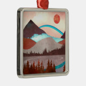 Ornement Carré Argenté Paysage Blue Rainbow (Droite)