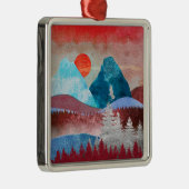 Ornement Carré Argenté Paysage de l'aigle d'argent (Droite)