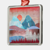 Ornement Carré Argenté Paysage de l'aigle d'argent (Gauche)