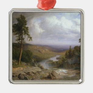 Ornement Carré Argenté Paysage du Tennessee