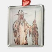 Ornement Carré Argenté Pe-Toh-Pipi-Baiser indien Blackfoot, les nervures (Gauche)