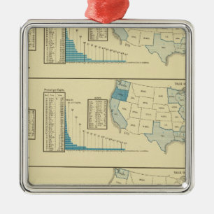 Ornement Carré Argenté Pêche