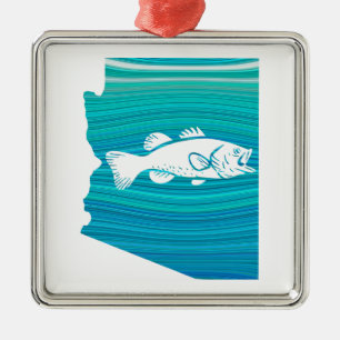 Ornement Carré Argenté Pêche à la vague de l'Arizona