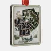 Ornement Carré Argenté Pêche drôle (Droite)