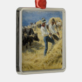 Ornement Carré Argenté Peder Severin Kroyer - Threshing dans les Abruzzes (Droite)