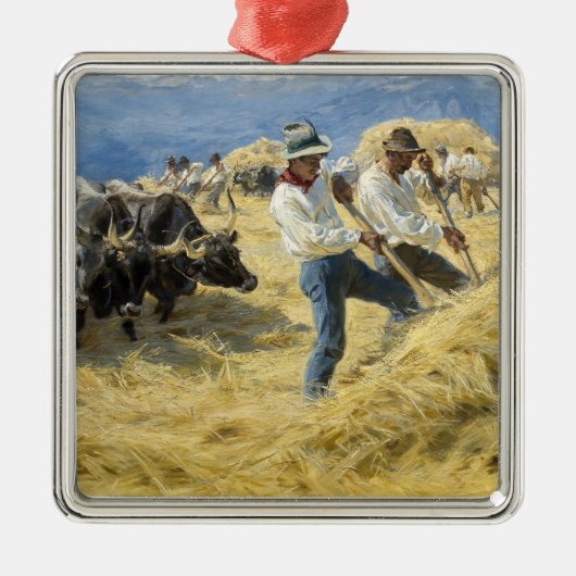Ornement Carré Argenté Peder Severin Kroyer - Threshing dans les Abruzzes (Devant)