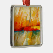 Ornement Carré Argenté Peinture Abstraite moderne (Droite)