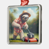 Ornement Carré Argenté Pelouse de sciage (Gauche)