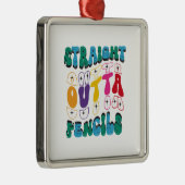 Ornement Carré Argenté Pencils Outta droits (Droite)